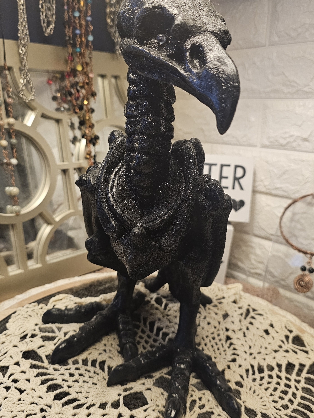 Black Glitter Raven-Skeleton Holloween